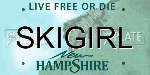SKIGIRL New Hampshire License Plate