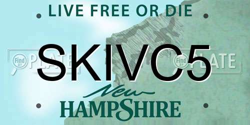 SKIVC5 New Hampshire License Plate