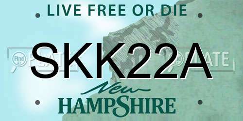 SKK22A New Hampshire License Plate