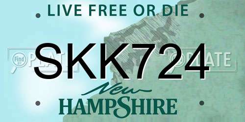 SKK724 New Hampshire License Plate