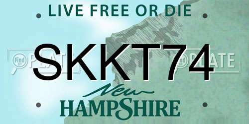 SKKT74 New Hampshire License Plate