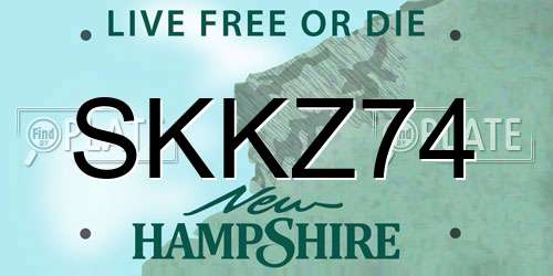 SKKZ74 New Hampshire License Plate