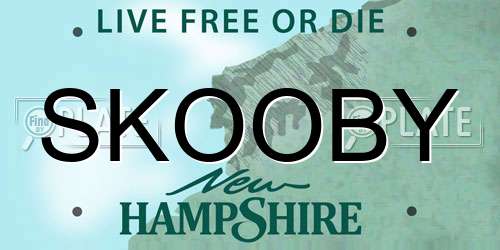 SKOOBY New Hampshire License Plate
