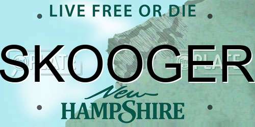 SKOOGER New Hampshire License Plate