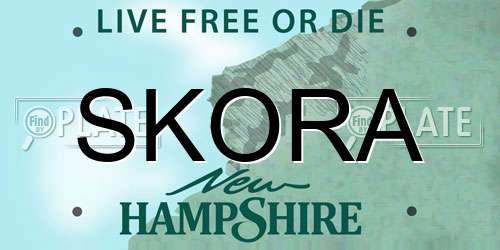 SKORA New Hampshire License Plate