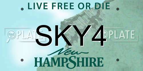 SKY4 New Hampshire License Plate