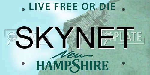 SKYNET New Hampshire License Plate