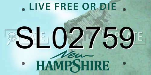 SL02759 New Hampshire License Plate
