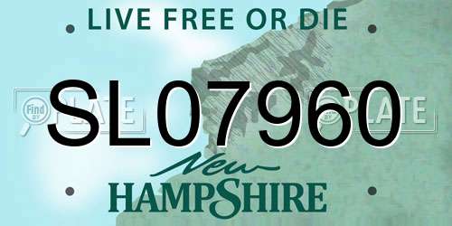 SL07960 New Hampshire License Plate