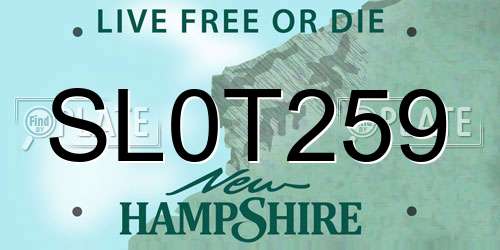 SL0T259 New Hampshire License Plate