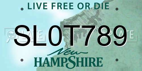 SL0T789 New Hampshire License Plate