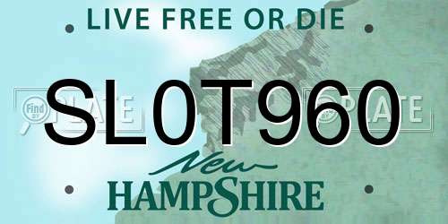 SL0T960 New Hampshire License Plate