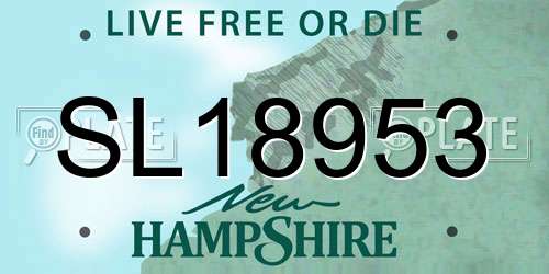 SL18953 New Hampshire License Plate