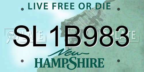 SL1B983 New Hampshire License Plate