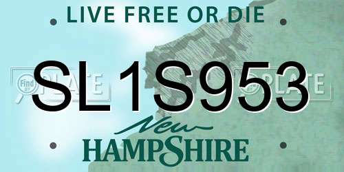 SL1S953 New Hampshire License Plate