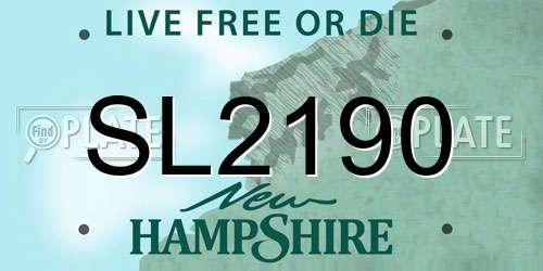 SL2190 New Hampshire License Plate