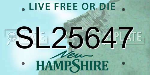 SL25647 New Hampshire License Plate
