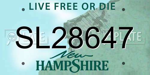 SL28647 New Hampshire License Plate