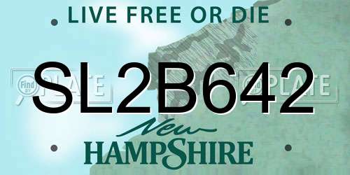 SL2B642 New Hampshire License Plate