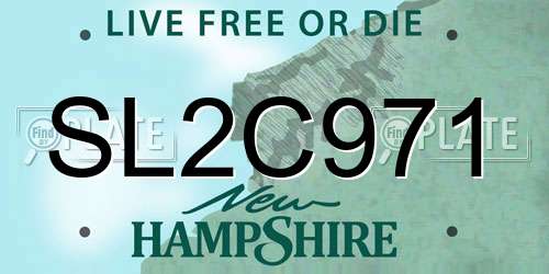 SL2C971 New Hampshire License Plate
