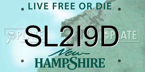 SL2I9D New Hampshire License Plate