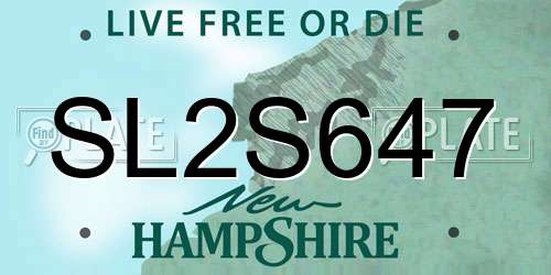 SL2S647 New Hampshire License Plate