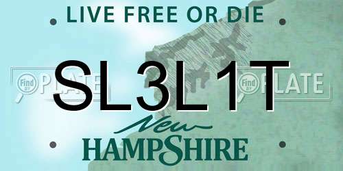 SL3L1T New Hampshire License Plate