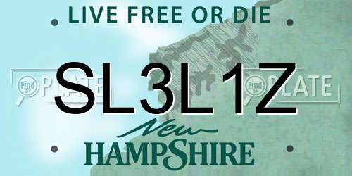 SL3L1Z New Hampshire License Plate
