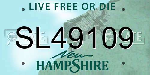SL49109 New Hampshire License Plate