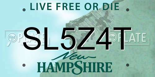 SL5Z4T New Hampshire License Plate
