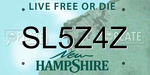 SL5Z4Z New Hampshire License Plate
