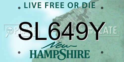 SL649Y New Hampshire License Plate