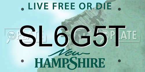 SL6G5T New Hampshire License Plate