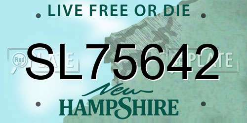 SL75642 New Hampshire License Plate