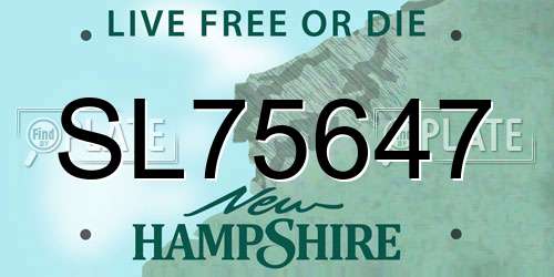 SL75647 New Hampshire License Plate