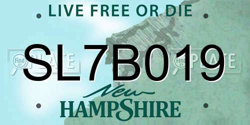 SL7B019 New Hampshire License Plate