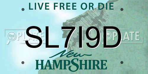 SL7I9D New Hampshire License Plate