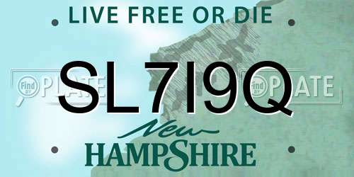 SL7I9Q New Hampshire License Plate