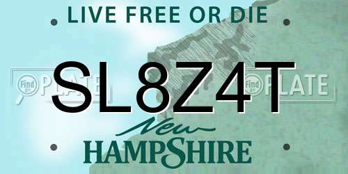SL8Z4T New Hampshire License Plate