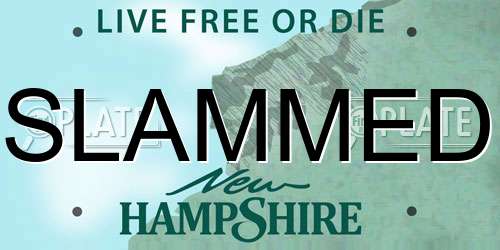 SLAMMED New Hampshire License Plate