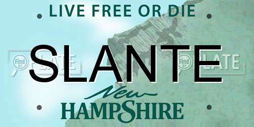 SLANTE New Hampshire License Plate