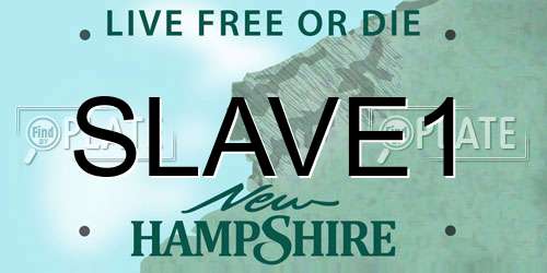 SLAVE1 New Hampshire License Plate