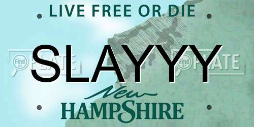 SLAYYY New Hampshire License Plate