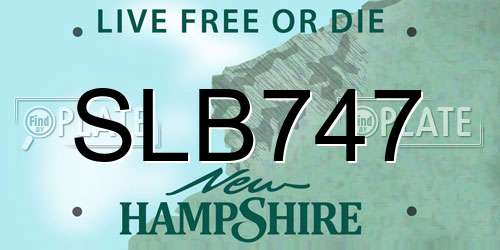 SLB747 New Hampshire License Plate