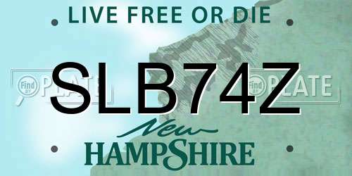 SLB74Z New Hampshire License Plate