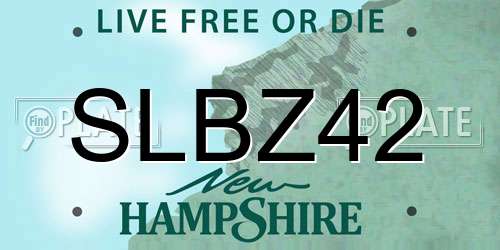 SLBZ42 New Hampshire License Plate