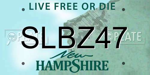SLBZ47 New Hampshire License Plate