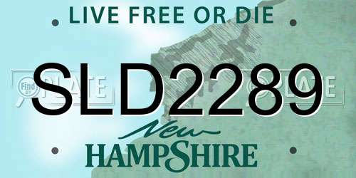 SLD2289 New Hampshire License Plate