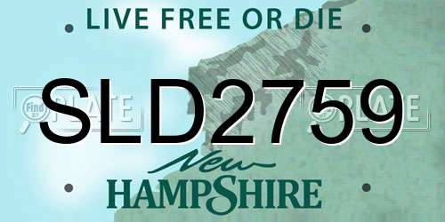 SLD2759 New Hampshire License Plate