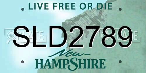 SLD2789 New Hampshire License Plate